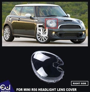 RRIGHTFRONTHEADLIGHTLENSCOVERLAMPSHADEFORBMWMINICOOPERR56HATCHBACK
