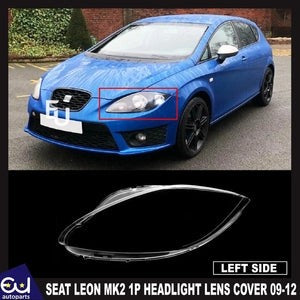 RSEATLEONMK21PCLEARHEADLIGHTLENSSHELLLAMPSHADELEFTPASSENGER09-12
