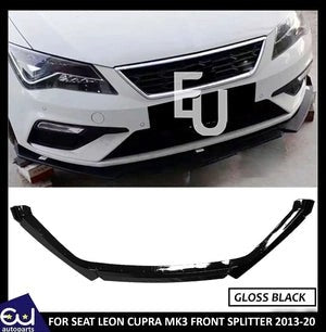 RSEATLEONMK35FFRONTSPLITTERBUMPERLIPSPOILERGLOSSBLACK2013-20