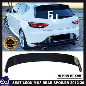 RSEATLEONMK35FGLOSSBLACKREARBOOTROOFSPOILERWINGCUPRA5DR2012-20