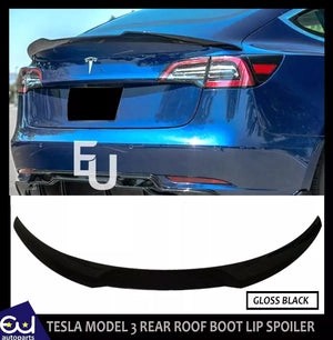 RTESLAMODEL35YREARBOOTTRUNKLIPSPOILERWINGM4STYLEGLOSSBLACK2017+
