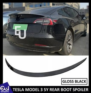 RTESLAMODEL35YREARBOOTTRUNKSPOILERLIPWINGGLOSSBLACK100%OEMSTYLE