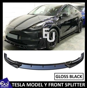RTESLAMODELYFRONTBUMPERSPLITTERLIPSPOILERGLOSSBLACK2020-2023