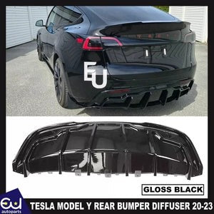 RTESLAMODELYREARBUMPERDIFFUSERLIPSPOILERGLOSSBLACK2020-2023