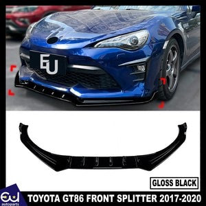 RTOYOTAGT86FACELIFTGLOSSBLACKFRONTSPLITTERSPOILERLIPBODYKIT17-2020