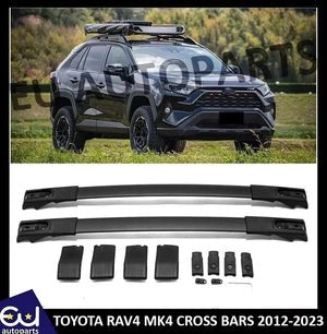 RTOYOTARAV4MK4CROSSBARSROOFRAILSRACKALUMINIUMBLACK2012-2023