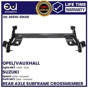 RVAUXHALLAGILA&SUZUKISWIFTSPLASHNEWREARSUBFRAMEAXLECROSSMEMBERBEAM