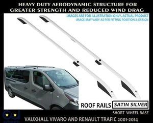 RVIVAROTRAFIC2001-14ROOFRACKRAILSSWBSATINSILVEROEQUALITY
