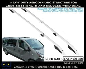 RVIVAROTRAFIC2001-14ROOFRACKRAILSLWBSATINSILVEROEMQUALITY