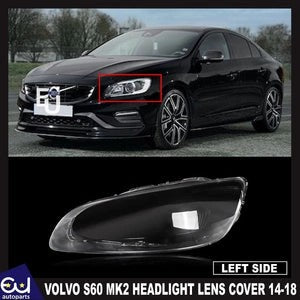 RVOLVOS60MK2134LEFTPASSENGERSIDEFRONTHEADLIGHTLAMPLENSCOVER14-18