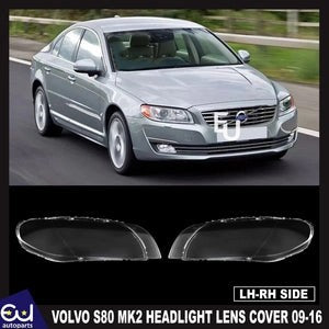 RVOLVOS80MK2124LEFTRIGHTSIDEPAIRFRONTHEADLIGHTLAMPLENSCOVER09-16