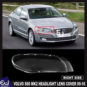 RVOLVOS80MK2124RIGHTDRIVERRHSIDEFRONTHEADLIGHTLAMPLENSCOVER09-16