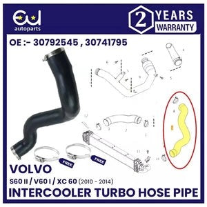 RVOLVOV60S60XC60V70S80XC70INTERCOOLERTURBOHOSEPIPE30792545