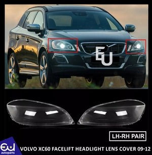 RVOLVOXC602009-12FRONTHEADLIGHTLAMPLENSCOVERLEFTRIGHTSIDEPAIR