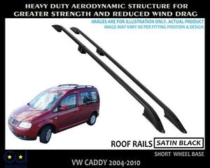 RVWCADDYALUMINIUMROOFRAILBARSRACKSETSATINBLACKOEMQUALITY2004-10