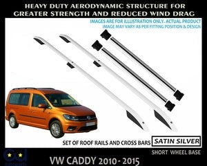 RVWCADDYROOFRACKRAILS&CROSSBARSSETSWBSATINSILVERQUALITY2010-2015