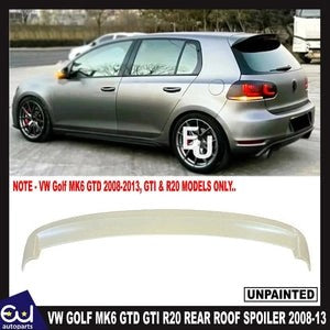 RVWGOLFMK6GTDGTIR20RREARBOOTROOFSPOILERWINGUNPAINTED2008-2013