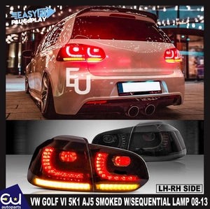 RVWGOLFVI5K1AJ5SMOKEDLEDREARLIGHTSBRAKELAMPSW/SEQUENTIAL2008-2013