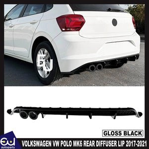 RVWPOLOMK6GTISTYLEREARBUMPERDIFFUSERLIPSPOILERGLOSSBLACK2017-2021