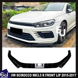 RVWSCIROCCOMK3.5RFRONTLOWERSPOILERLIPSPLITTERKITGLOSSBLACK2015-17