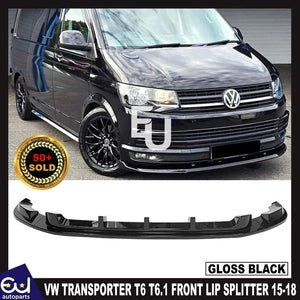 RVWTRANSPORTERT6T6.1GLOSSBLACKFRONTLIPSPLITTERSPOILER2015-2018