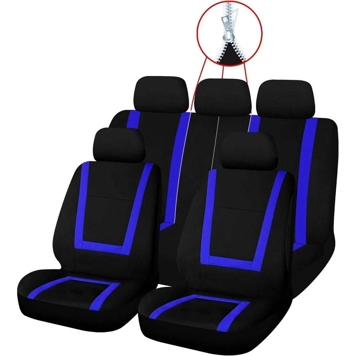 SakuraGreenwichBlueandBlackFullFrontRearSeatCoversSet