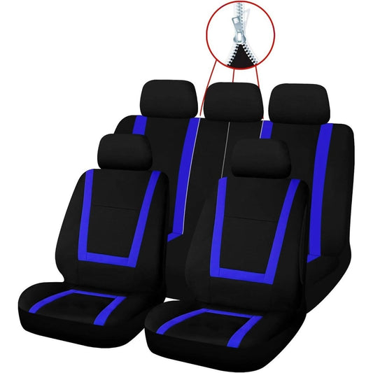 SakuraGreenwichBlueandBlackFullFrontRearSeatCoversSet