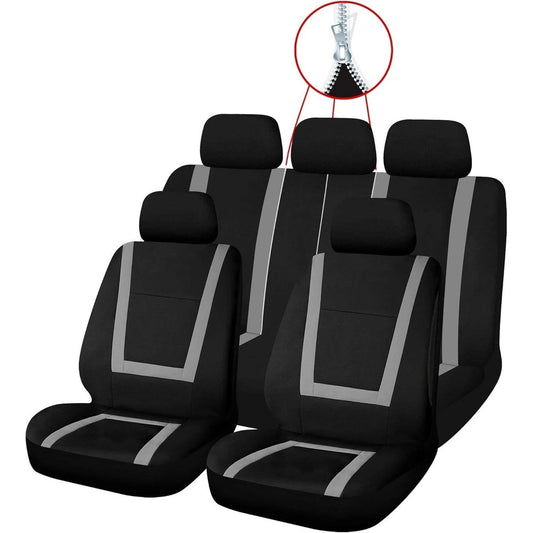 SakuraGreenwichGreyandBlackFullFrontRearSeatCoversSet