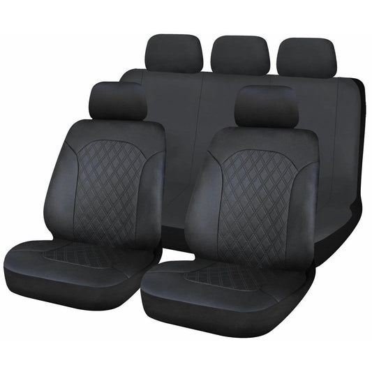 SakuraLeatheretteFront&RearCarVanSeatCoverswithQuiltedpattern