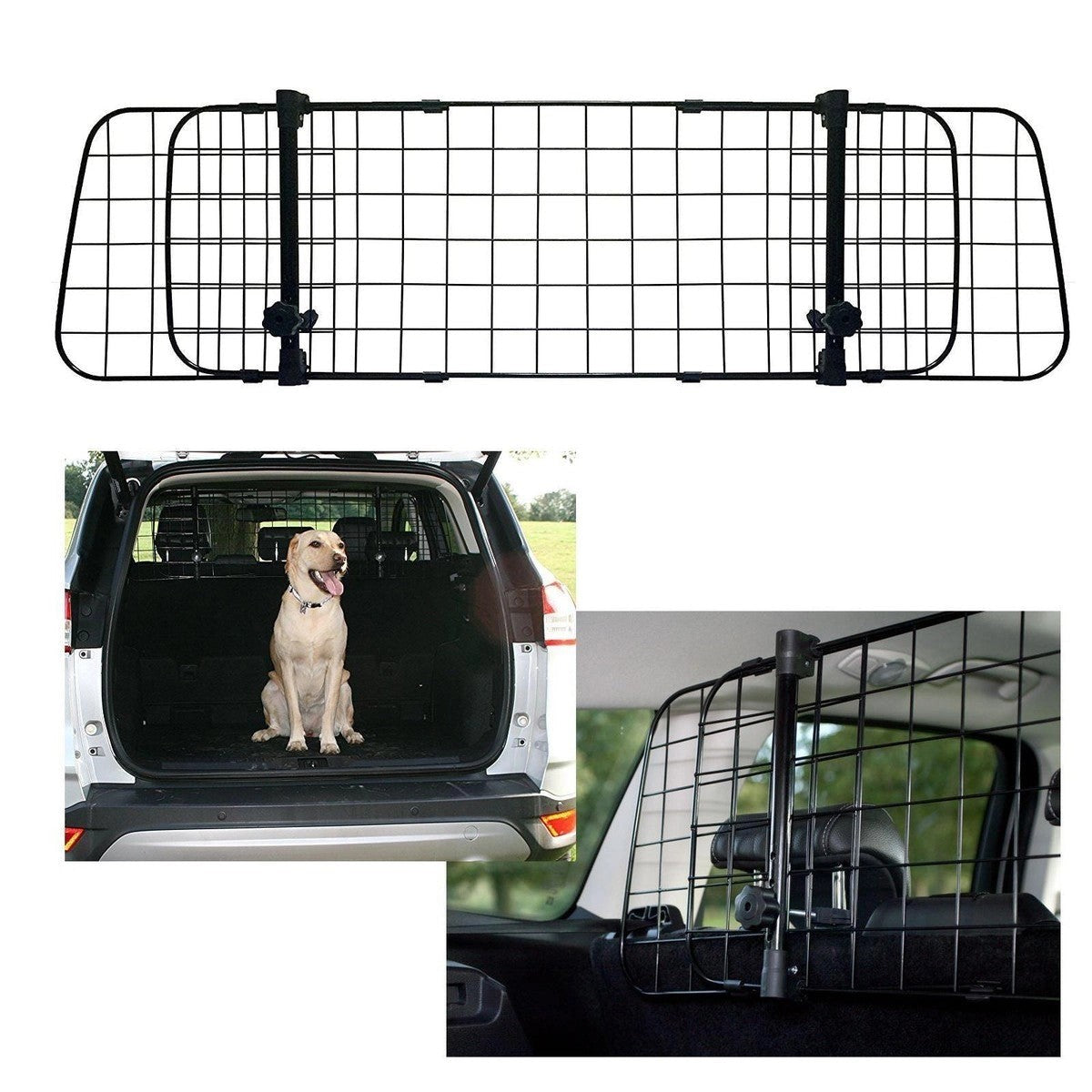 SakuraUniversalDogGuardAdjustableSafetyTravelDogPetHeadrestCarMeshBarrier