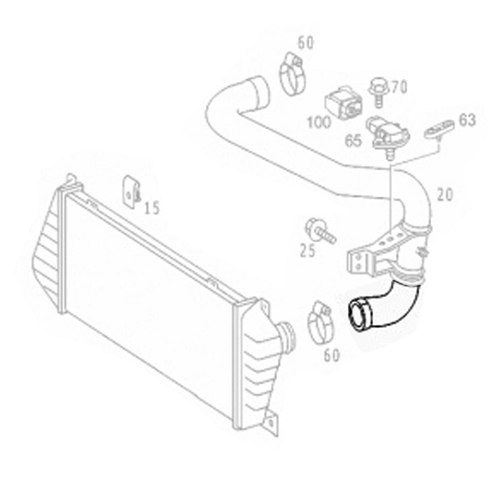 SideMercedesSprinterIntercoolerRadiatorHosePipeTubeShortA9015284782