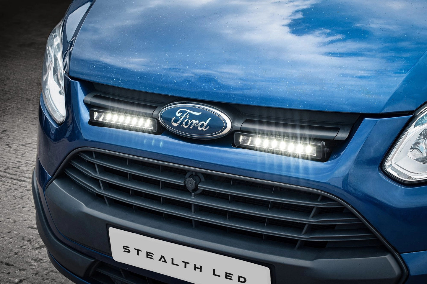 StealthLEDFordTransitCustom2013-2018Twin10″LuminousLEDIntegrationGrilleKit–7,560Lumens