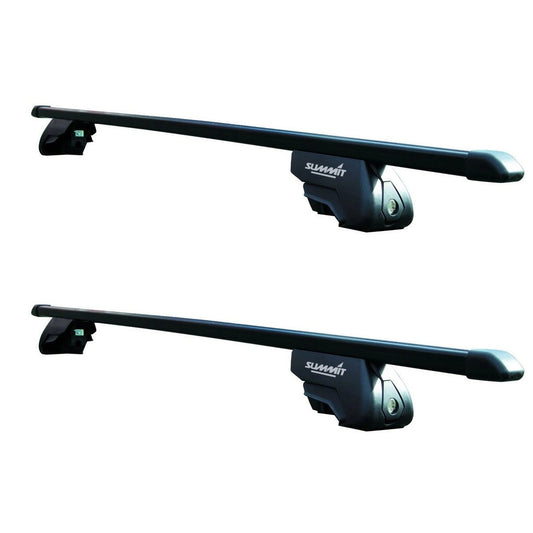 SummitSUP-830PremiumRailingRoofBarforCarswithRaisedRunningRails,BlackSteel,Setof2