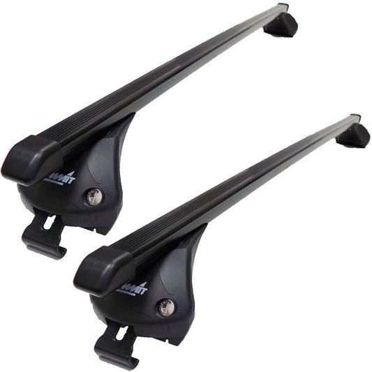SummitSUP-865PremiumIntegratedRailingBarforCarswithRunningRails,BlackSteel,Setof2