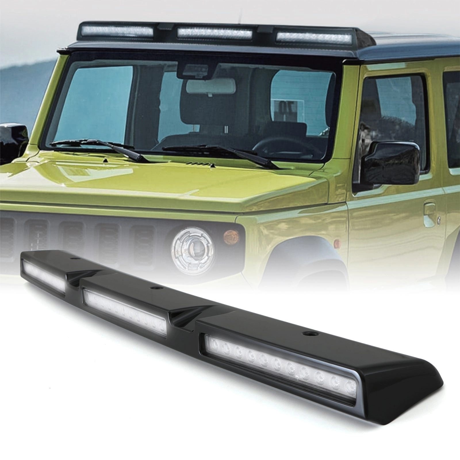 SuzukiJimnyMk4JB742018+GlossBlackTriplePodRoofMountedLEDLight
