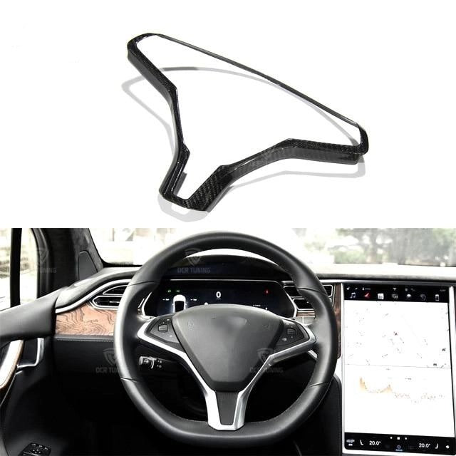 TeslaModelXCarbonFibreReplacementSteeringWheelTrim(2014-UP)