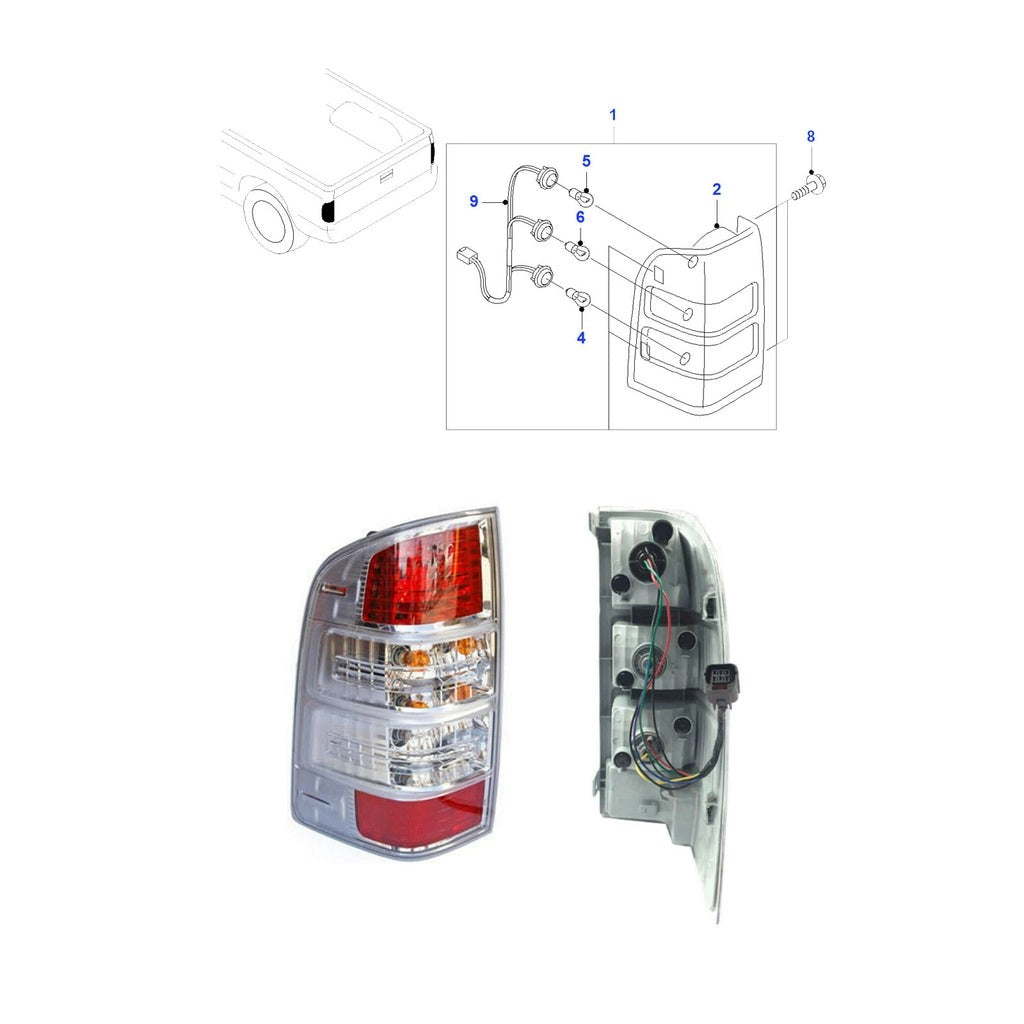 ThunderRearLeftSideTailLightCompleteOffsideFitsFordRanger5151512