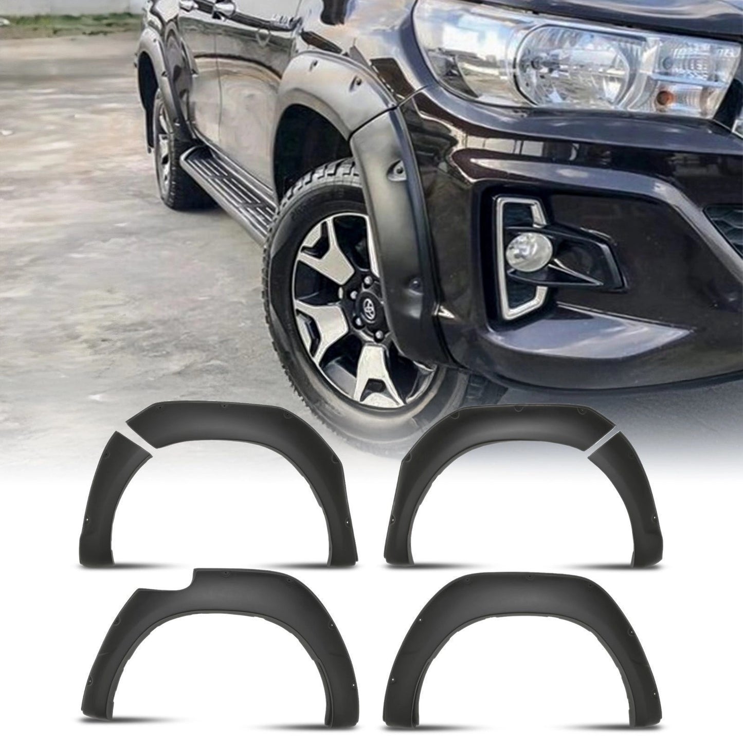 ToyotaHiluxRevo18-2070mmMatteBlackWheelArches