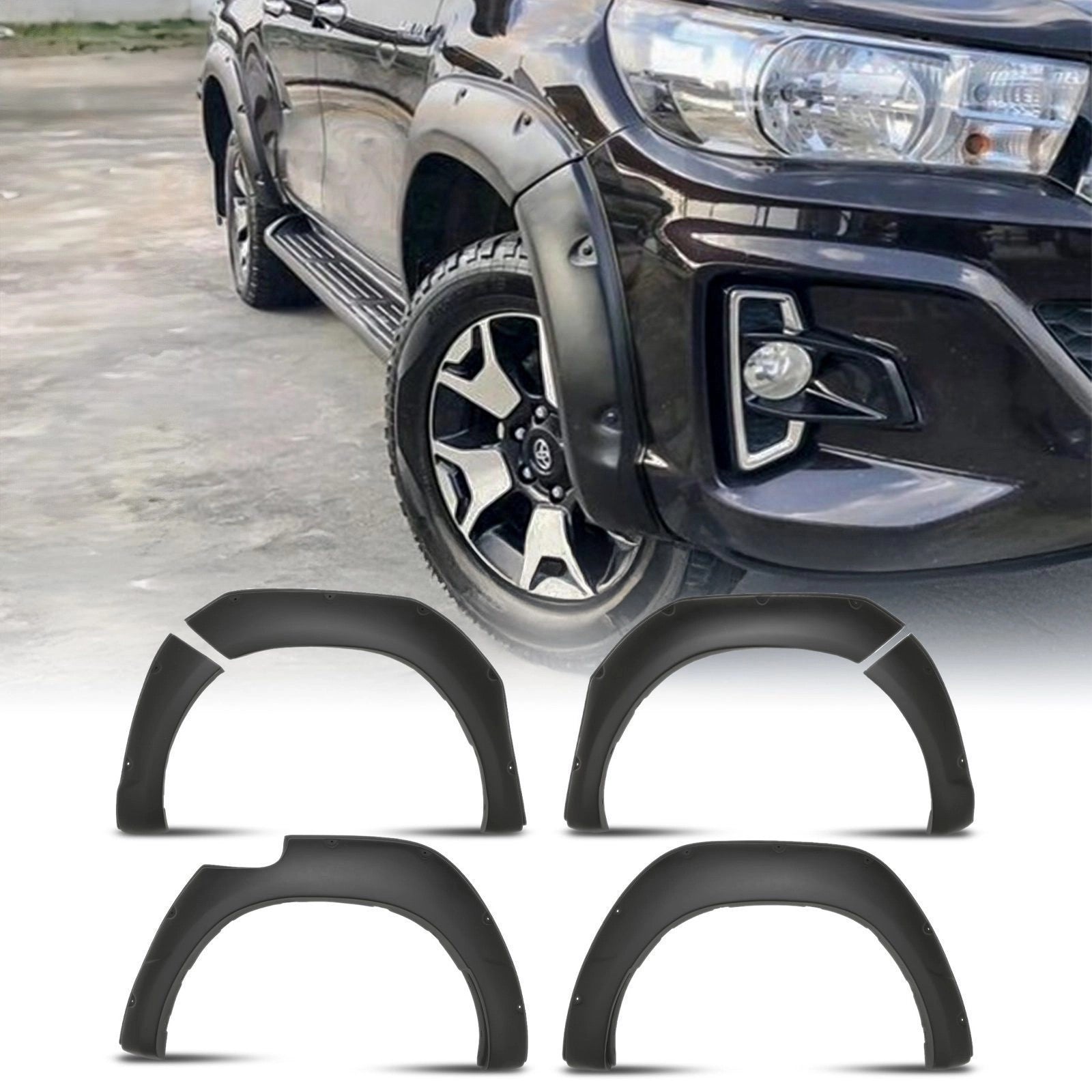 ToyotaHiluxRevo18-2070mmMatteBlackWheelArches