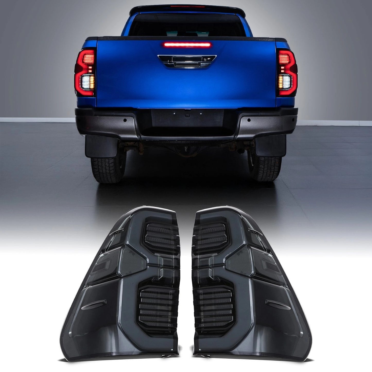 ToyotaHiluxRevoMK8MK92015+GRStyleSmokedLEDRearTailLights