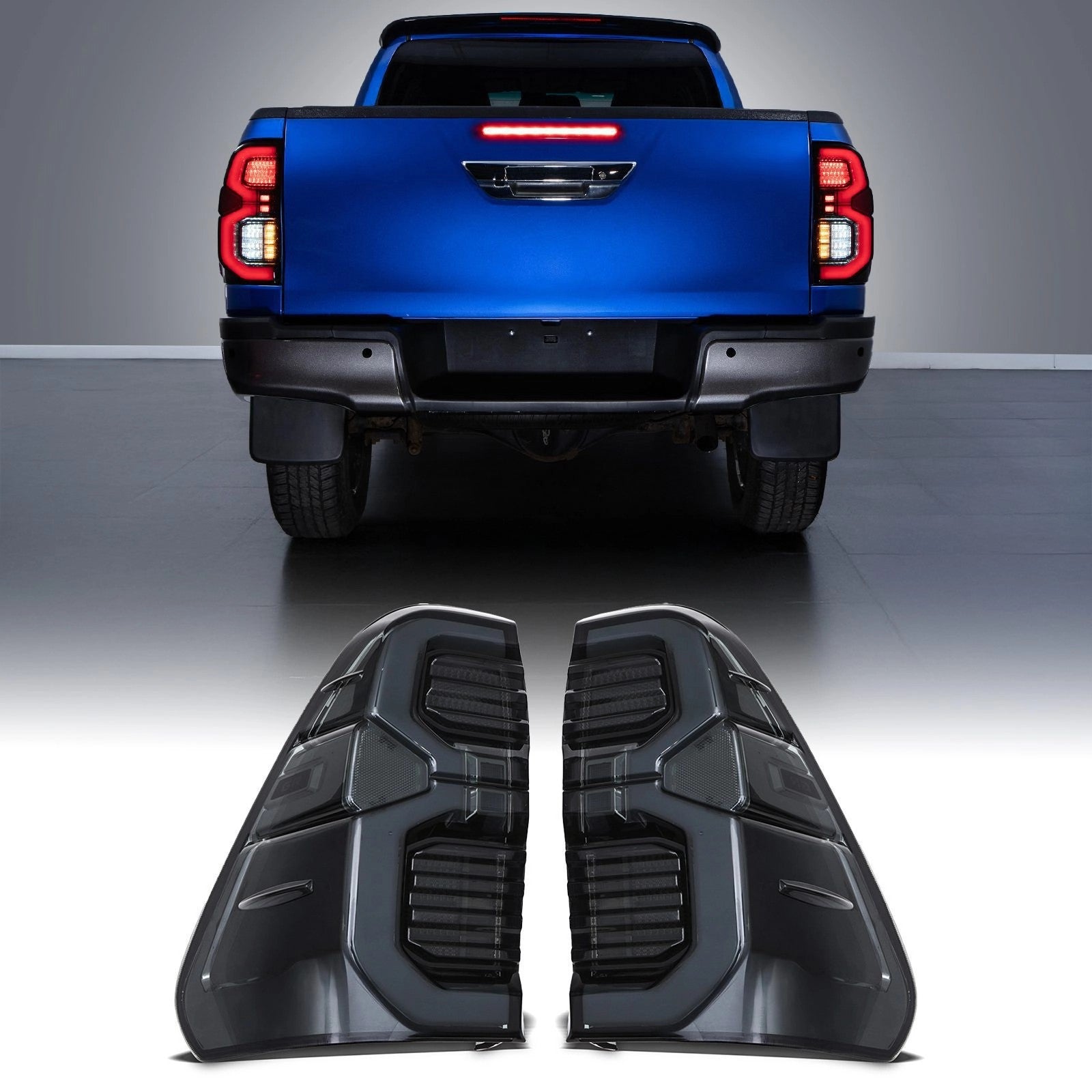 ToyotaHiluxRevoMK8MK92015+GRStyleSmokedLEDRearTailLights