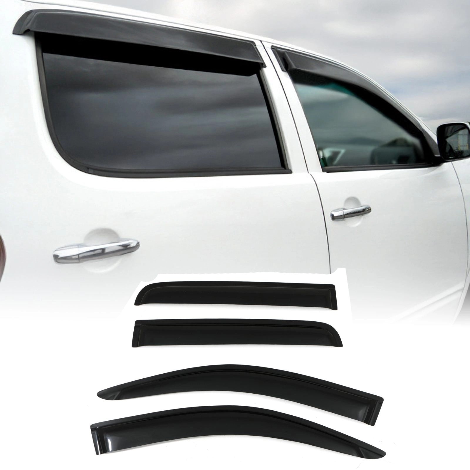 ToyotaHiluxVigo11-15BlackTintedWindDeflectors