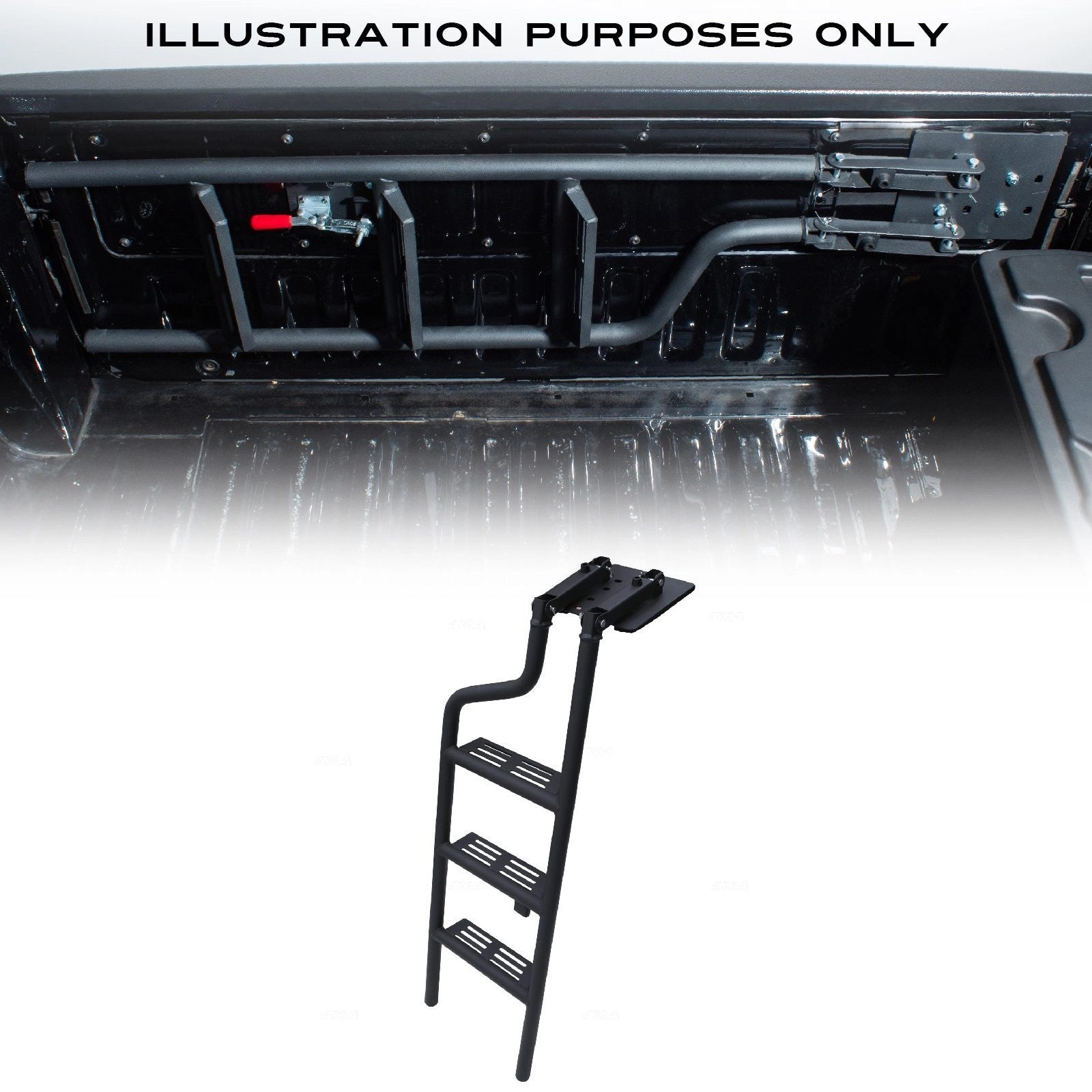 ToyotaHiluxVigoRevoMK7MK8MK92005+BlackRearTailgateFoldingLadder