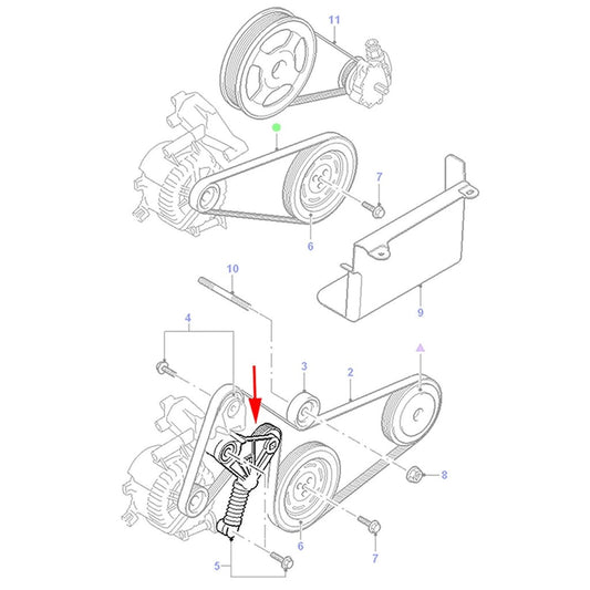 V-RibbedDriveBeltTensionerFitsFordTransitMk6,MondeoMk3,1125419