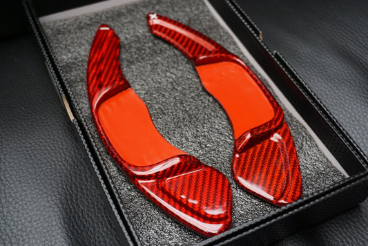 VolkswagenCarbonFibreRedPaddleExtensionsForGolf7/7.5/Scirocco/PoloMK6