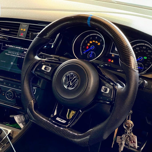 VolkswagenGolfMK7/MK7.5GTI/GTD/R-Line/RCarbonFibreSteeringWheel(CUSTOM/2013-2020Models)