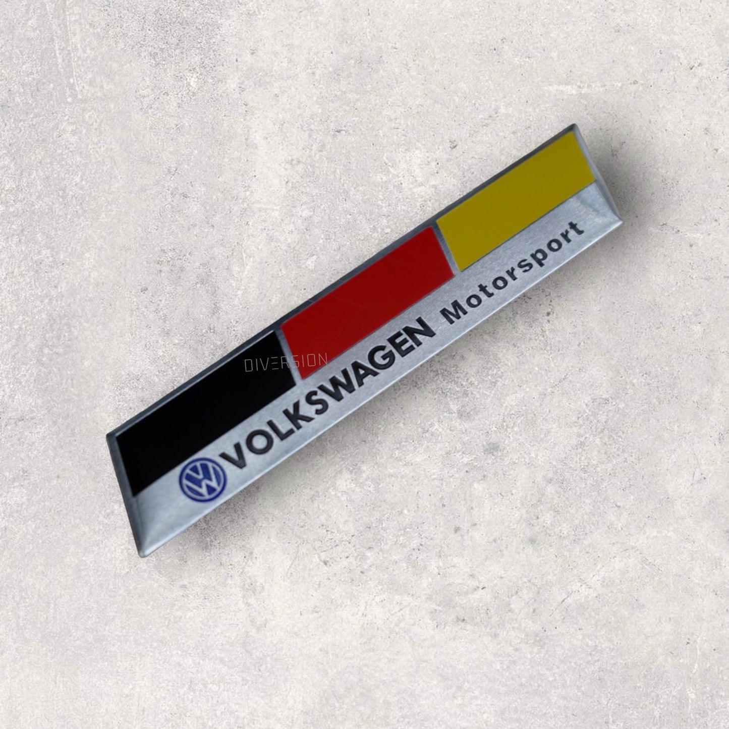 VolkswagenMotorsportGermanFlagSelfAdhesiveMetalBadge
