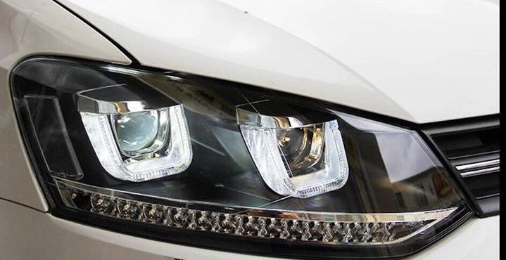 VOLKSWAGENPOLO6C/6RLEDDEVILHEADLIGHTS-BLACKCASING(2009-2017MODELS)
