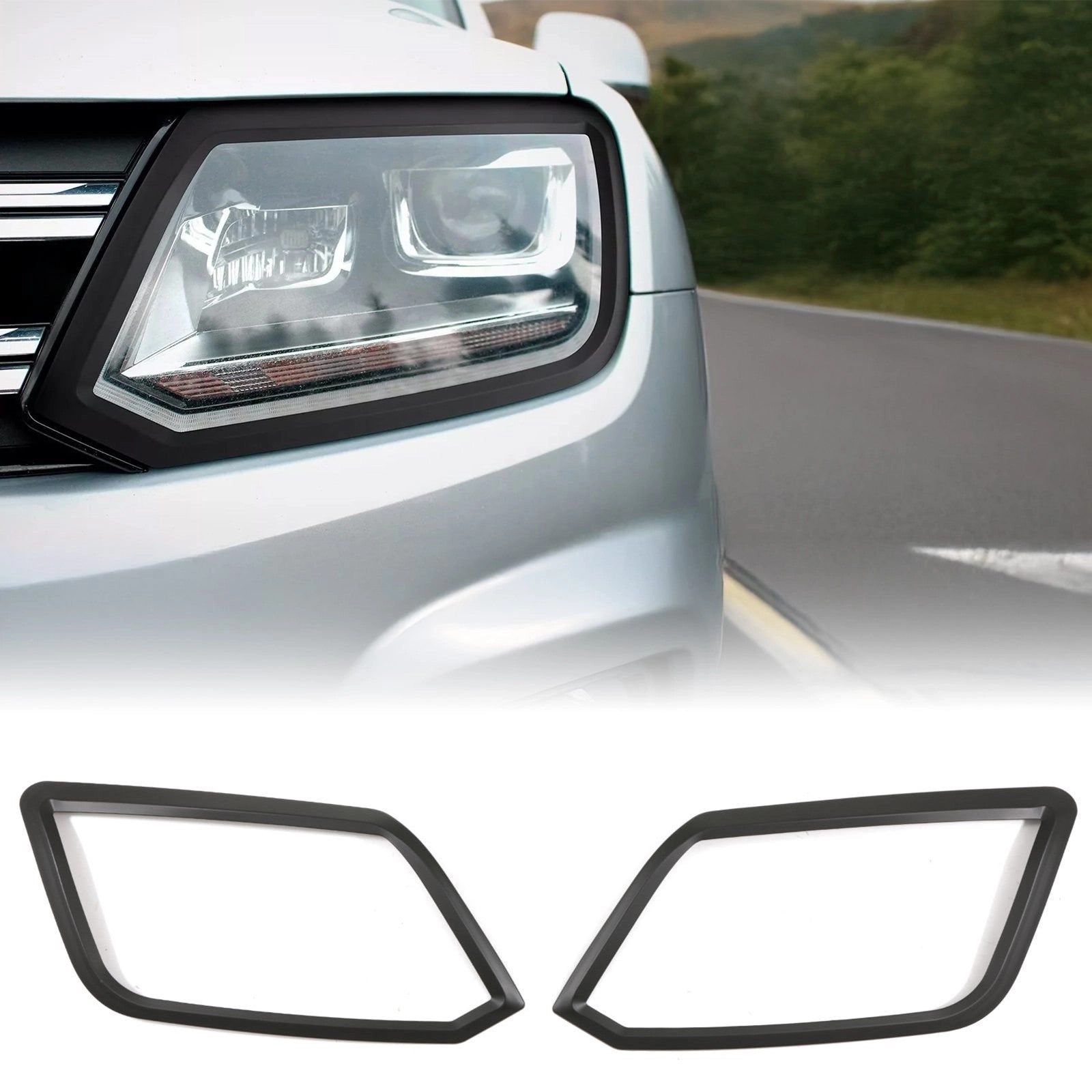 VWAmarok2010-2020MatteBlackHeadlightCovers