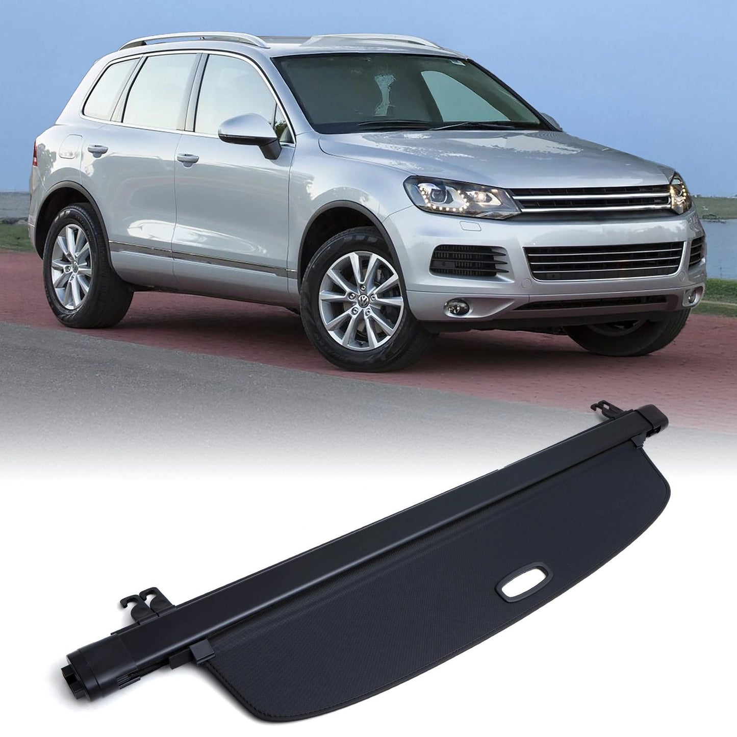 VWTouareg7P10-17BlackRetractableRollerParcelShelf